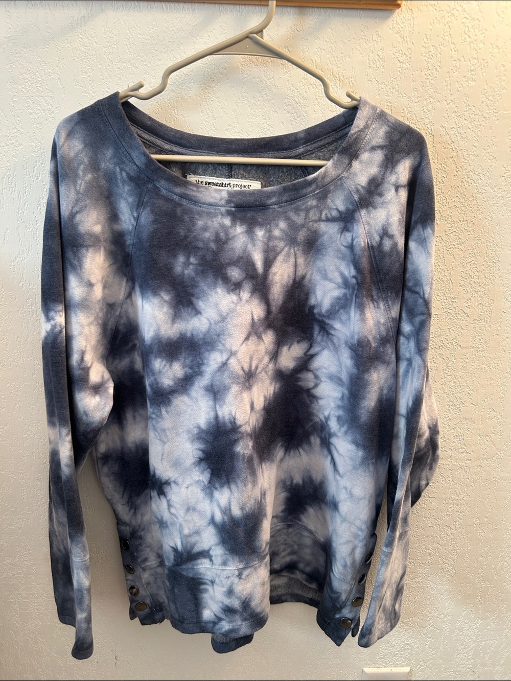 French Laundry The Sweatshirt Project Blue & White Tie-Dye Crewneck Sweatshirt